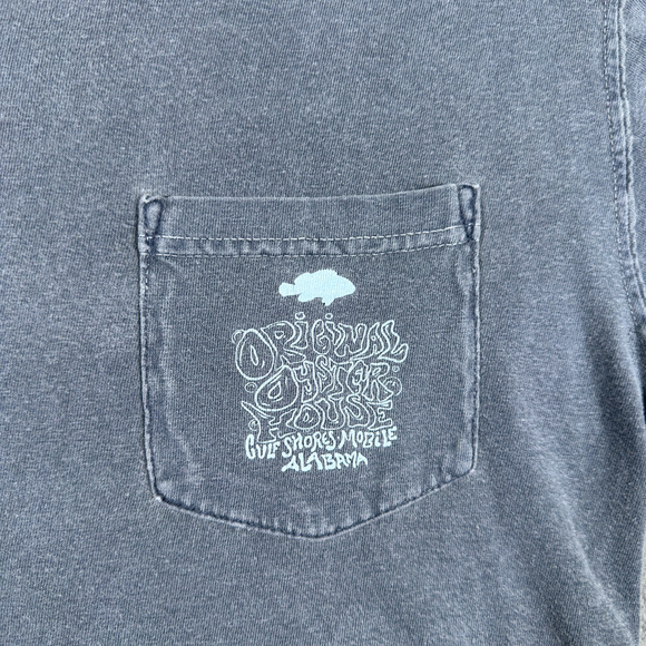 Original Oyster House Shirt Adult MEDIUM Blue Fish Comfort Colors Alabama Y2K - Picture 3 of 7